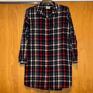 Universal Thread Plaid Long Sleeve Dress - Red, Blue, White